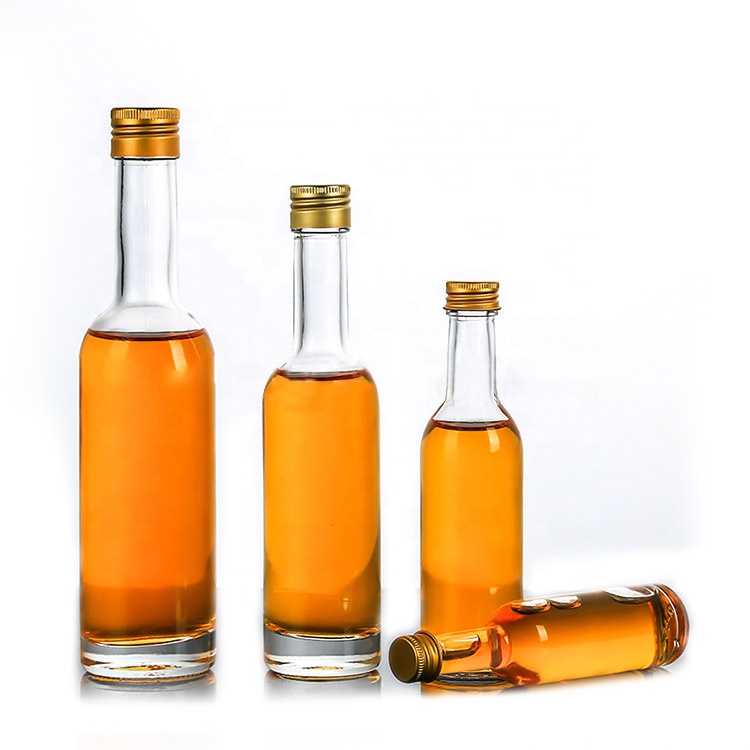 Clear 250ml Glass Alcohol Drink Liquor Wine Whisky Bottle With Screw Lid For Spirits
