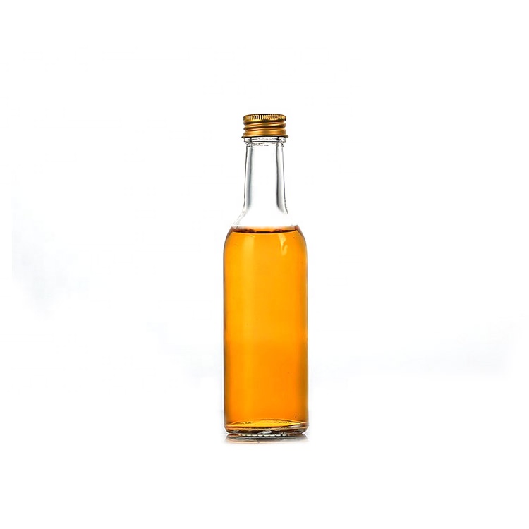 Clear 250ml Glass Alcohol Drink Liquor Wine Whisky Bottle With Screw Lid For Spirits
