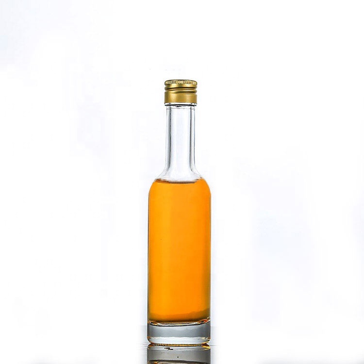 Clear 250ml Glass Alcohol Drink Liquor Wine Whisky Bottle With Screw Lid For Spirits
