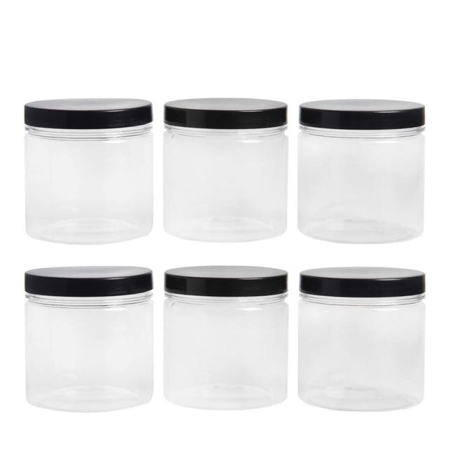 Clear 2oz 4oz 8oz 10oz 12oz 16oz Plastic Beauty Products Foods PET Plastic Jar