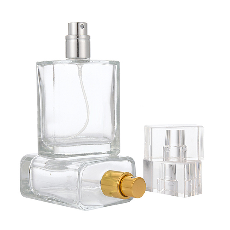 Clear 30ml 50ml perfume bottle glass atomiser bottles with screw spray pump