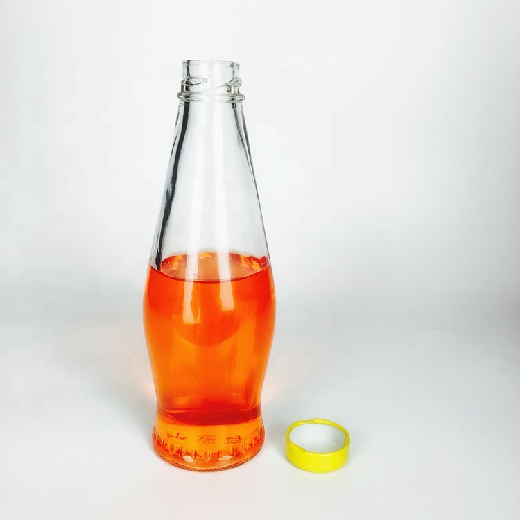 Clear 320ml bbq oyster sauce soy sauce glass bottle with small sealed metal lid