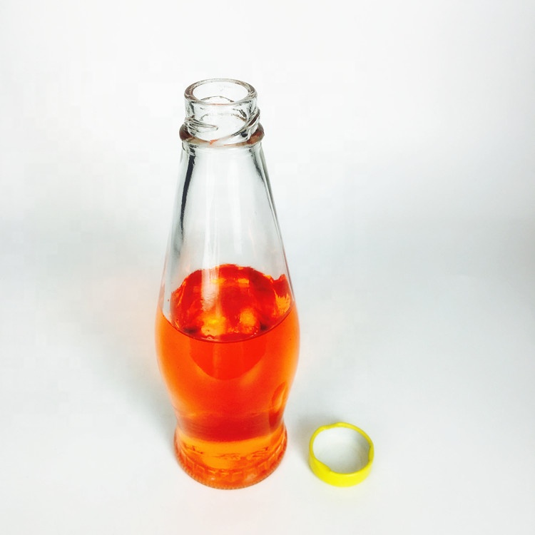 Clear 320ml bbq oyster sauce soy sauce glass bottle with small sealed metal lid