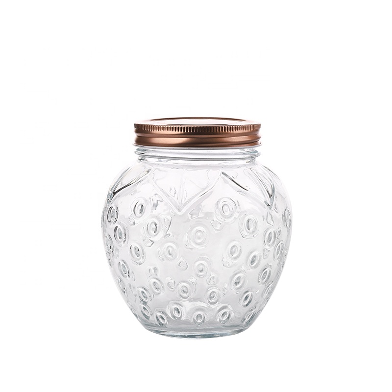Clear 500ML 750ML 1000ML 1L Glass Bottle Honey Storage Jar Glass Canister for Dried Spices Tea with Airtight Metal Lid
