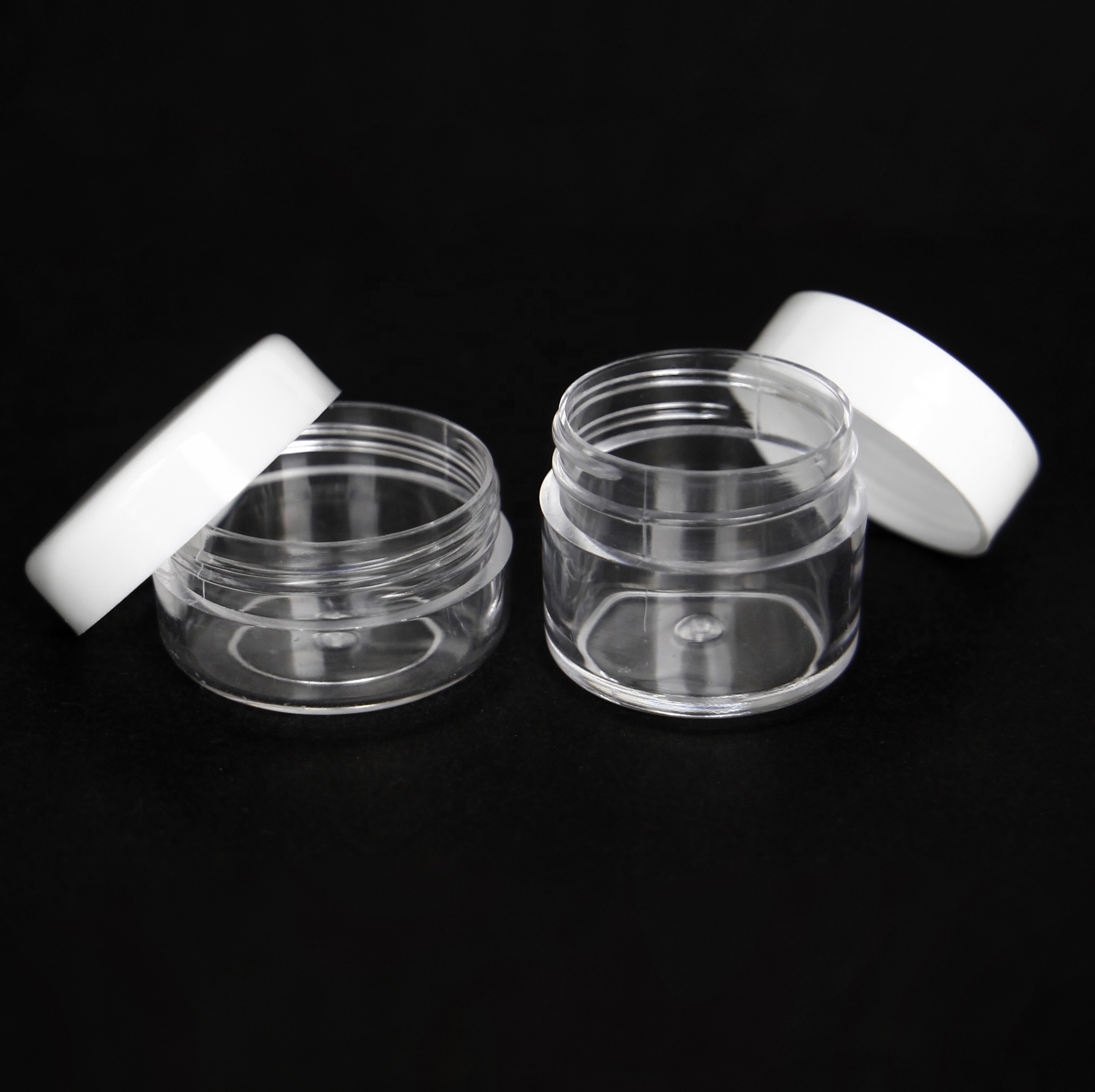 Clear 5g 10g 15 Gram 20g Plastic Pot Jars Cosmetic Containers With White Lids