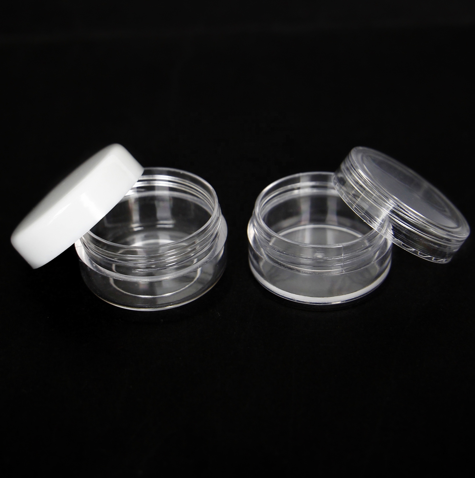 Clear 5g 10g 15 Gram 20g Plastic Pot Jars Cosmetic Containers With White Lids