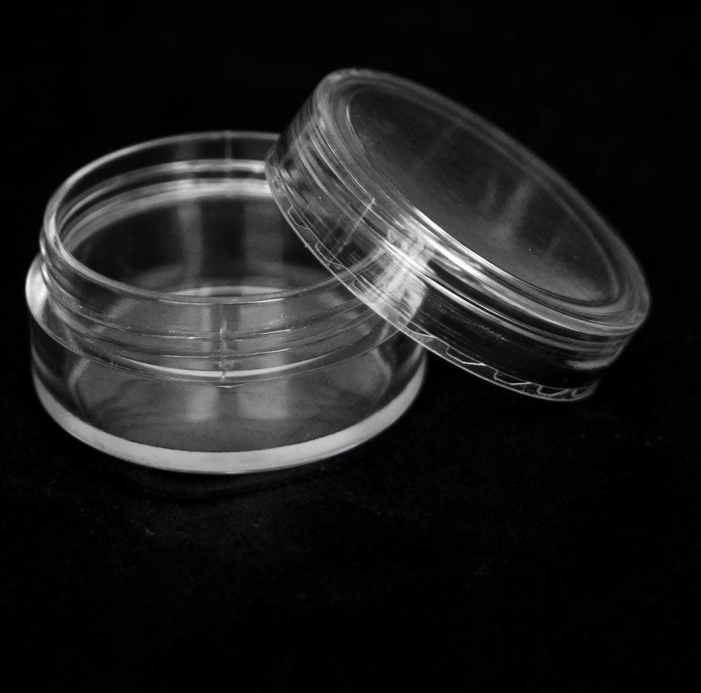 Clear 5g 10g 15 Gram 20g Plastic Pot Jars Cosmetic Containers With White Lids