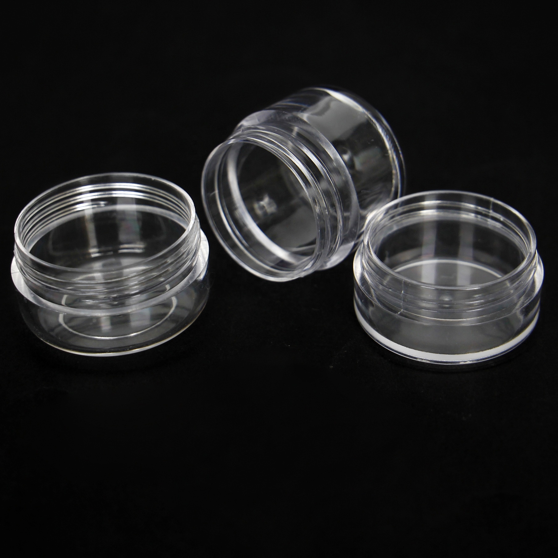 Clear 5g 10g 15 Gram 20g Plastic Pot Jars Cosmetic Containers With White Lids