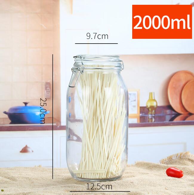 Clear Airtight Glass Jars With Snap Joint Cover Serving House Kitchen Pickles Spices Grains Coffee
