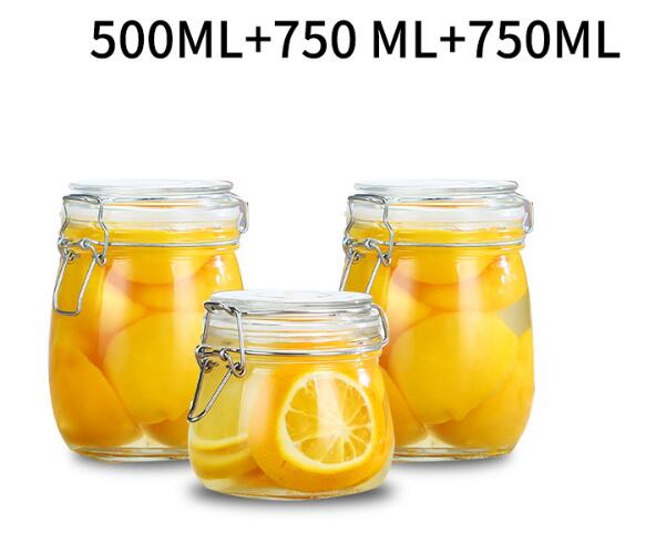 Clear Airtight Glass Jars With Snap Joint Cover Serving House Kitchen Pickles Spices Grains Coffee