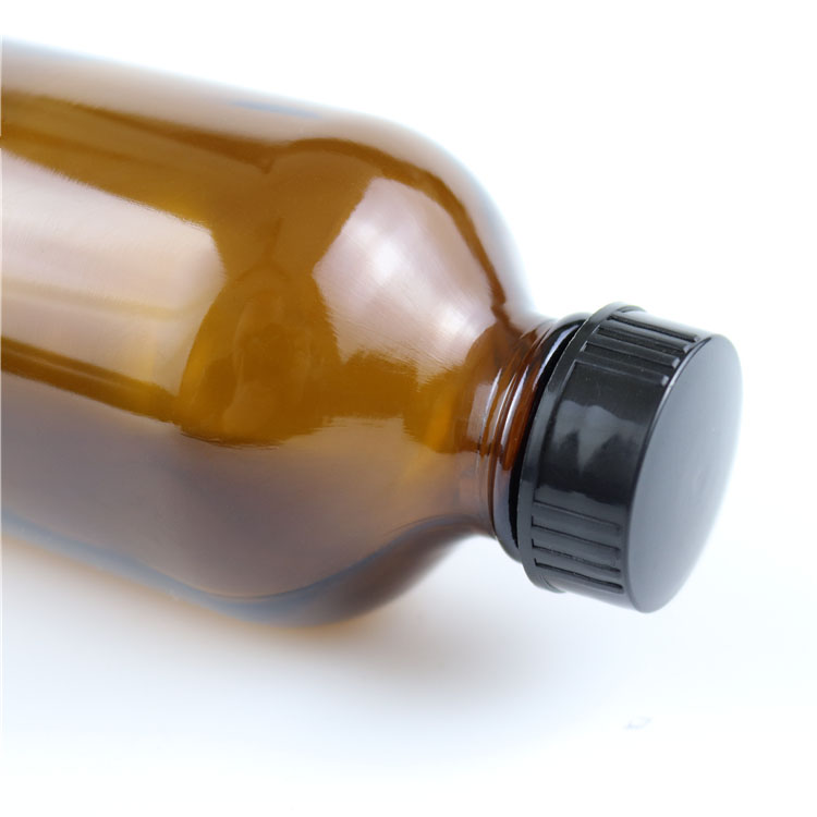 Clear Amber Blue Boston Round Bottle Cosmetic Round Glass Bottle With Spray Pump