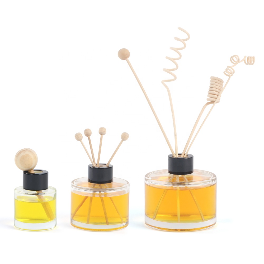 Clear Attar Oil Cylinder Perfume Diffuser Empty Bottle 50ML Glass