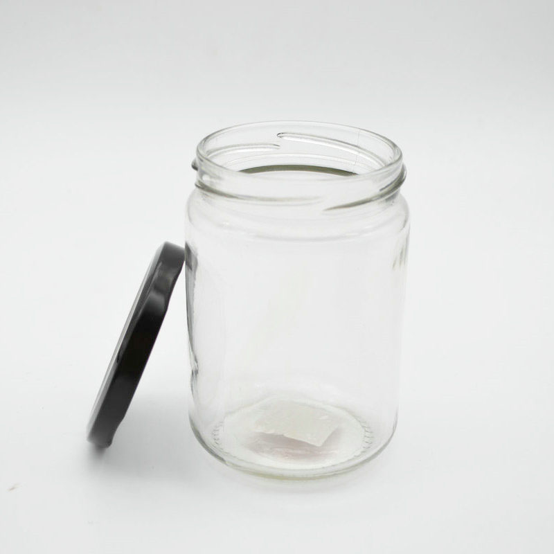 Clear Cheap round customized honey jars glass unique for jam / decorative honey jars