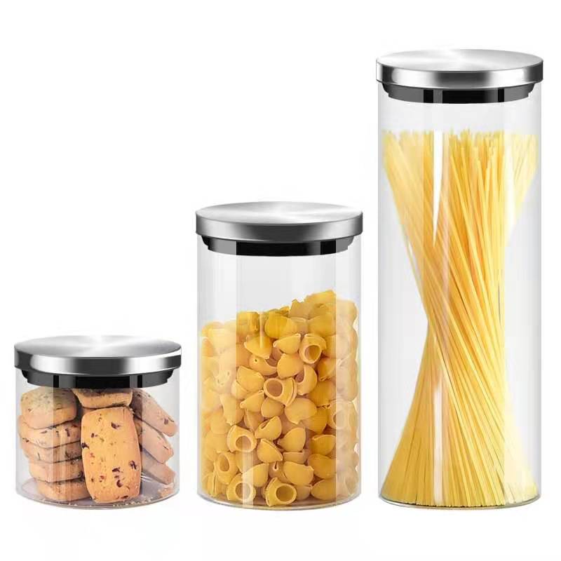 Clear China Custom Wide Mouth Borosilicate Kitchen Coffee Glass Jar Jars Airtight Wholesale