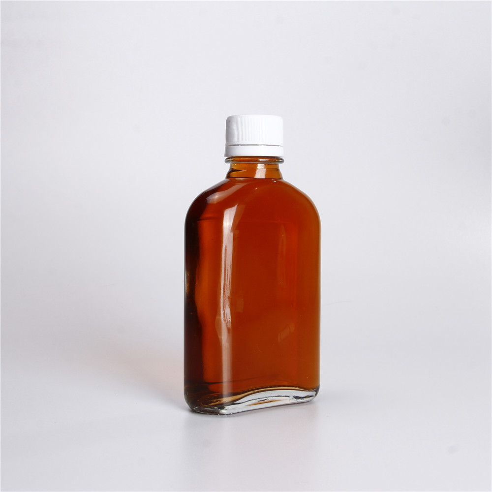 Clear Cold Brew Glass Hip Flask 200ml Flat Glass Coffee Bottle With Tamper Proof Lid