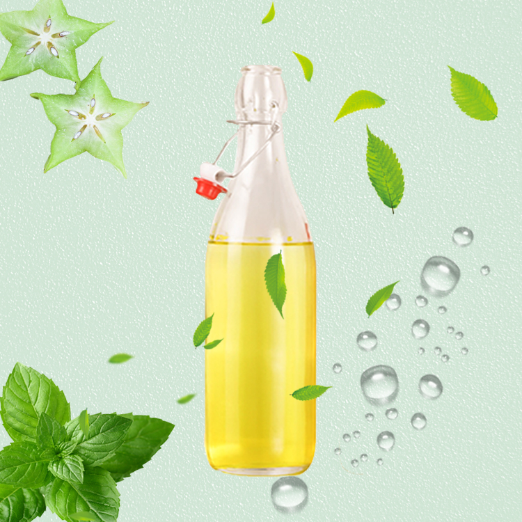 Clear Color Glass Material Round Shape Empty Glass Swing Top Bottles With Stoppers For Beverage
