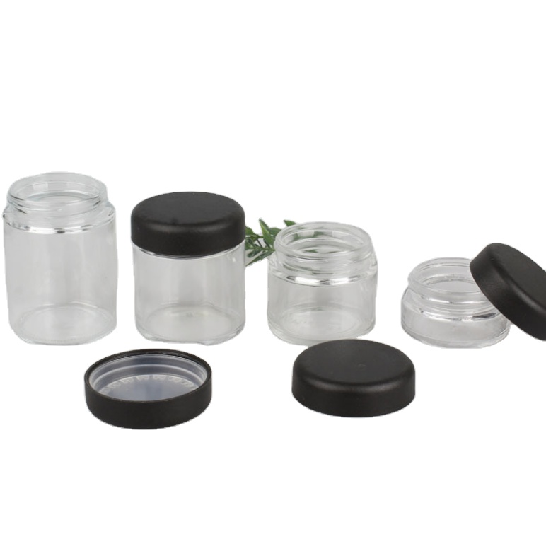 Clear Cream Glass Jar CBD OIL Glass Jar with CRC cap