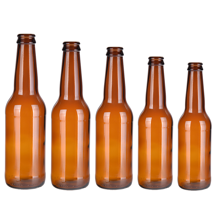 Clear Crown Beer Glass Bottle Blue Green Brown Vodka Cap with Brush Hot Stamping Beverage 330ml 355 Ml 640ml