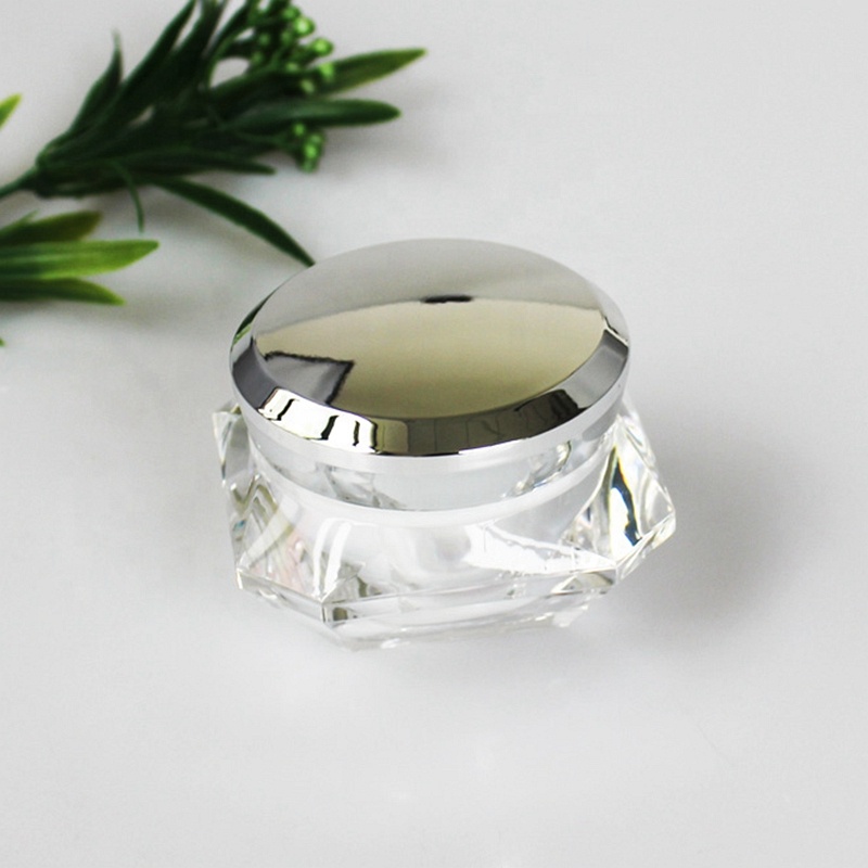 Clear Crystal Diamond Cosmetic Jar, Skin Care Cream Packaging