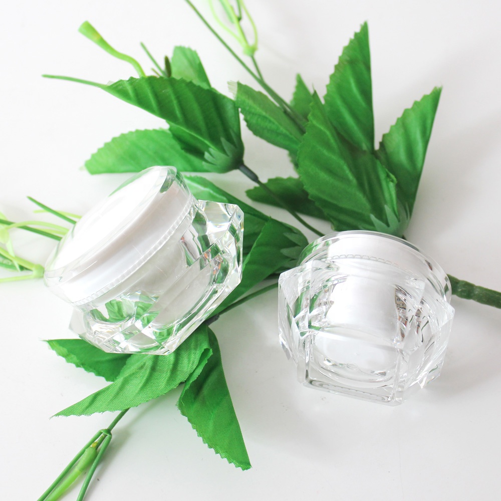 Clear Crystal Diamond Cosmetic Jar, Skin Care Cream Packaging