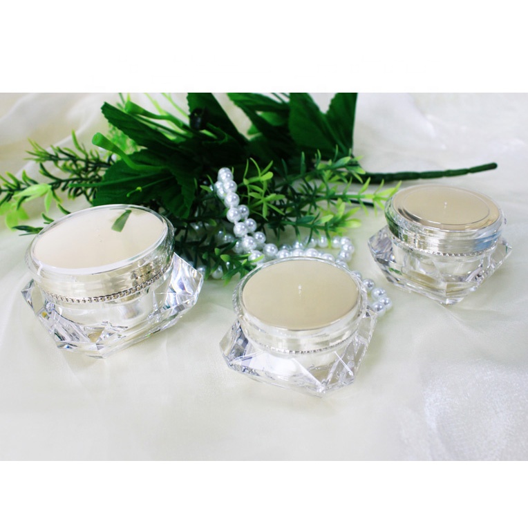 Clear Crystal Diamond Cosmetic Jar, Skin Care Cream Packaging