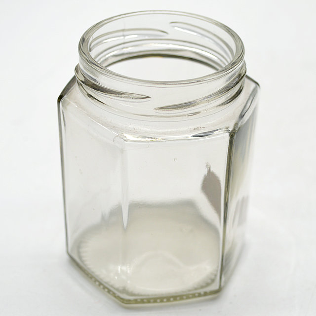 Clear Customized honhey Shaped Hexagonal Honey Hermetic Glass Jar