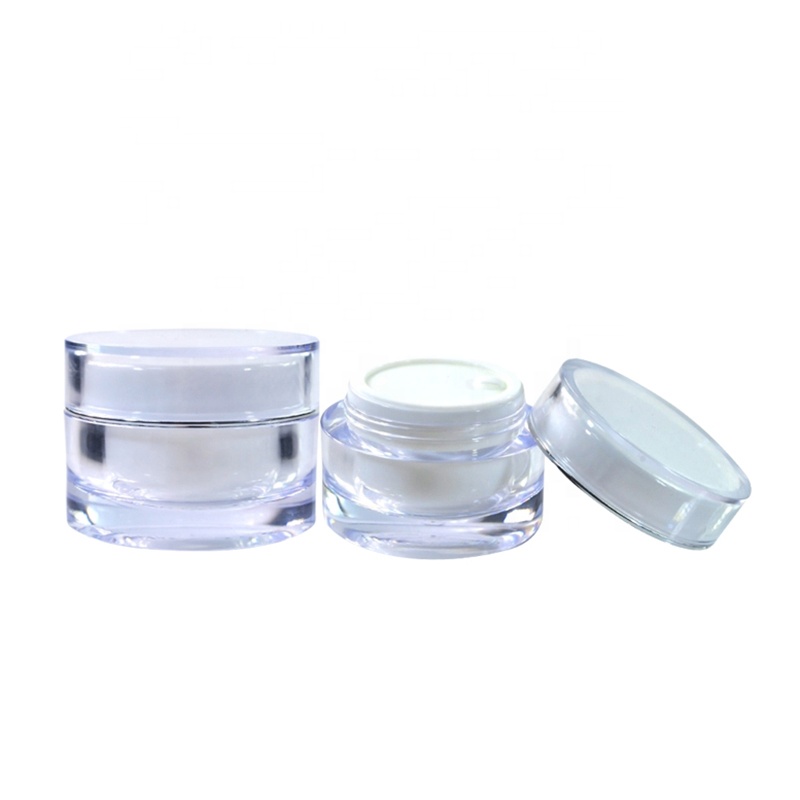 Clear Cylinder Round 5g 10g 15g 20g 30g 50g Empty Eye Skin Care Cream Containers Acrylic Plastic Cosmetic Cream Jar For Serum