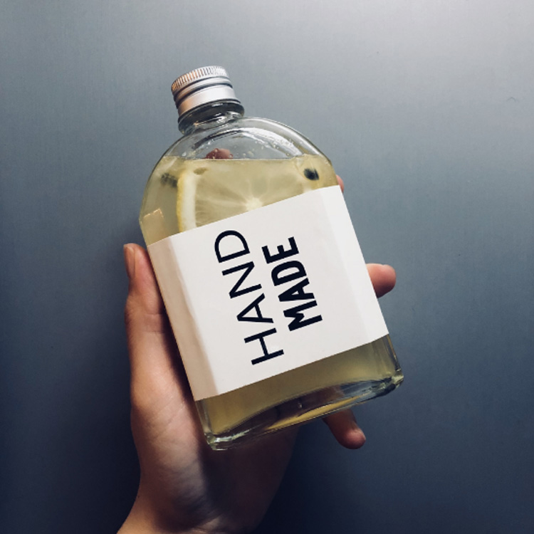 Clear Design Juice Jar Cold Brew Coffee Beverage Wine Drinking Milk Flat Water Glass Bottle