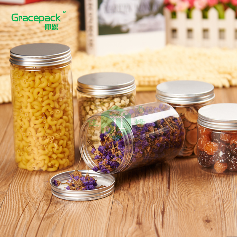 Clear Dried Round Shape plastic jar containers honey Jar 500ml PET Wide mouth Ice cream plastic food container