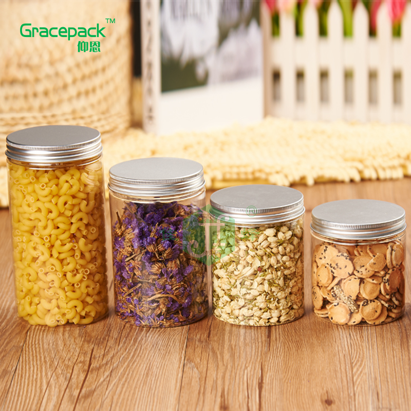 Clear Dried Round Shape plastic jar containers honey Jar 500ml PET Wide mouth Ice cream plastic food container