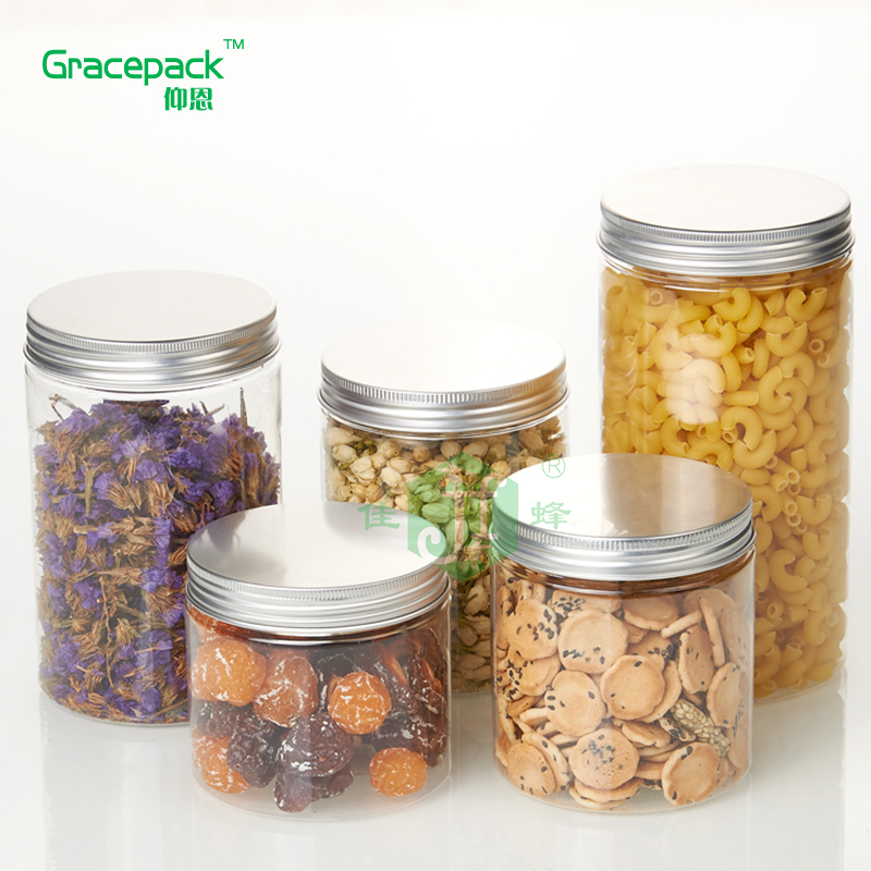Clear Dried fruit/dessert honey Jar 500ml PET Wide mouth Ice cream plastic food container