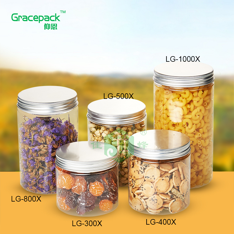 Clear Dried fruit/dessert honey Jar 500ml PET Wide mouth Ice cream plastic food container
