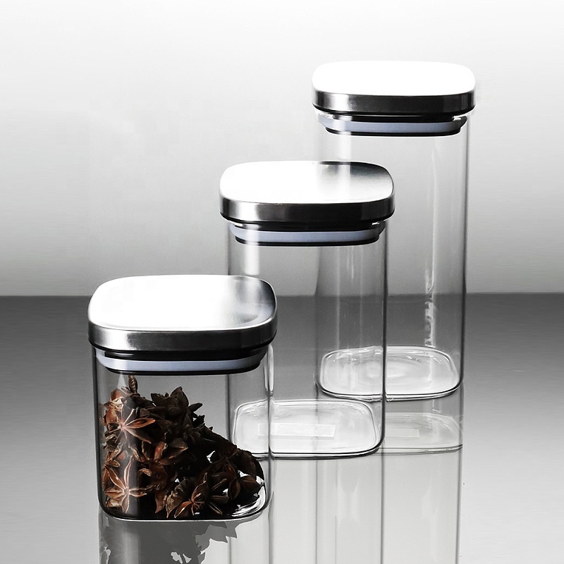 Clear Empty Coffee Cookie Food Storage Bamboo 100 Ml 150ml 180ml 200ml Glass Beauty Jars