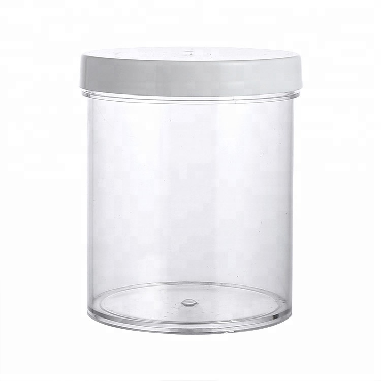 Clear Empty Slime wide-mouth PS plastic Storage Jars Containers