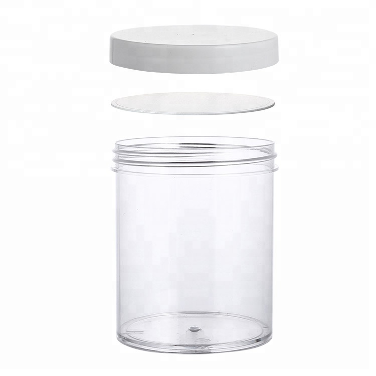 Clear Empty Slime wide-mouth PS plastic Storage Jars Containers