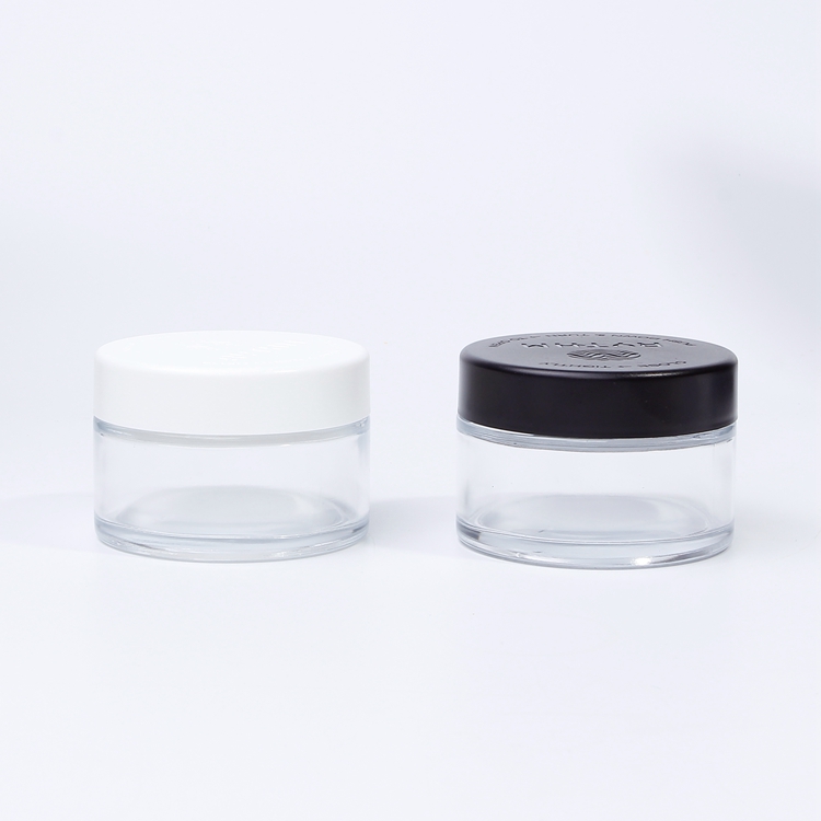 Clear Face Cream Glass Jars Cosmetic Glass Jars Face Cream Containers Jars with Plastic Lid 5g 10g 15g 20g 30g 50g 100g