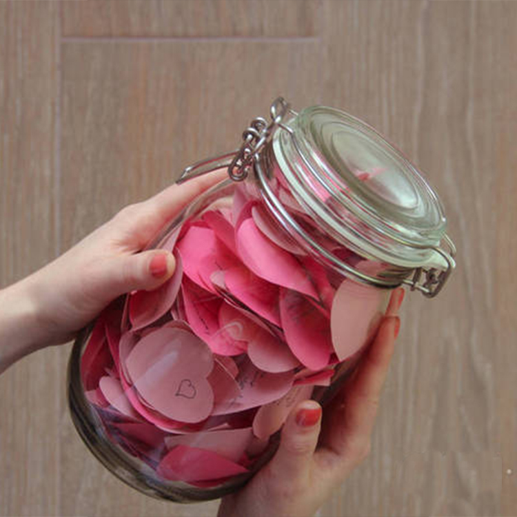 Clear Fat Preserving Airtight Bottom Round 300Ml Storage Gasket Wide Mouth Glass Jars With Seal Lock Clip Lid