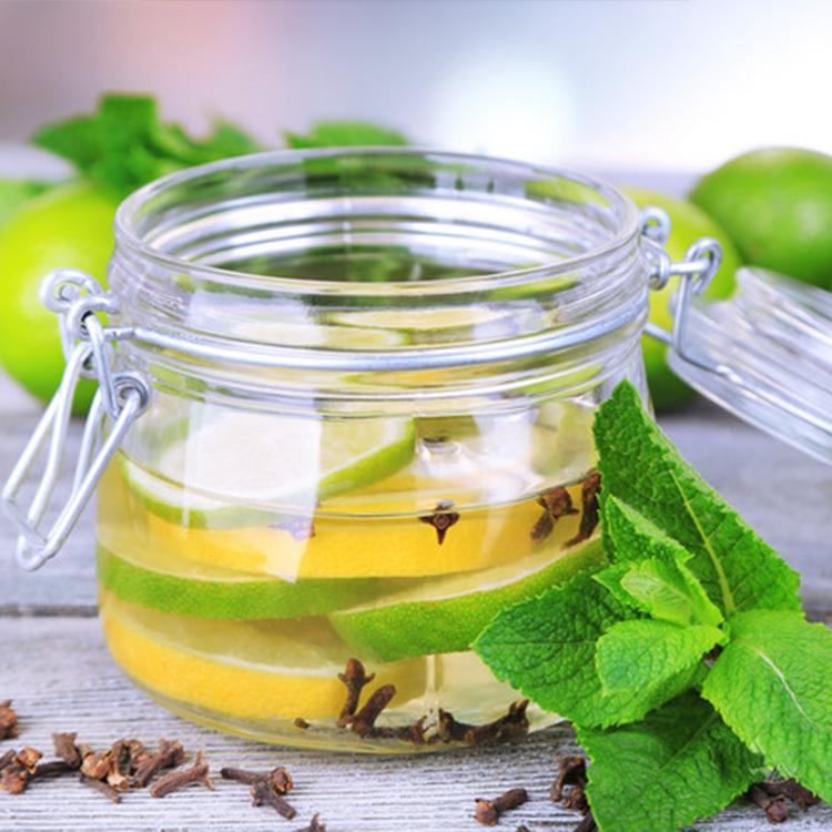 Clear Fat Preserving Airtight Bottom Round 300Ml Storage Gasket Wide Mouth Glass Jars With Seal Lock Clip Lid
