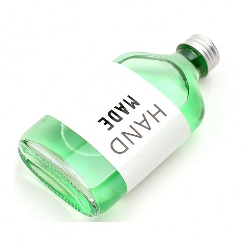 Clear Flat Hip Flask Beverage Packing Cold Brew Coffee Whisky Glass Bottles For Liquor Tea