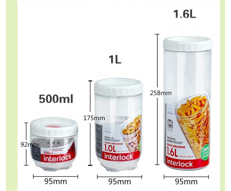 Clear Food Storage Container Screw Top Cereal Dispenser Containers For Grains Dry Food Snacks Nuts Coffee