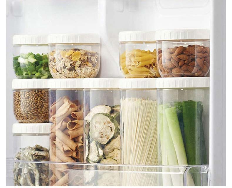 Clear Food Storage Container Screw Top Cereal Dispenser Containers For Grains Dry Food Snacks Nuts Coffee