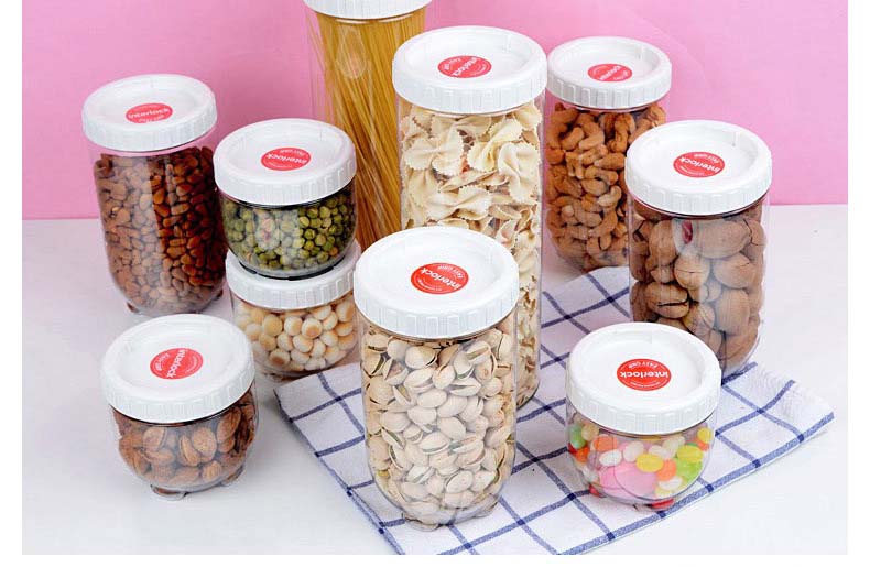 Clear Food Storage Container Screw Top Cereal Dispenser Containers For Grains Dry Food Snacks Nuts Coffee