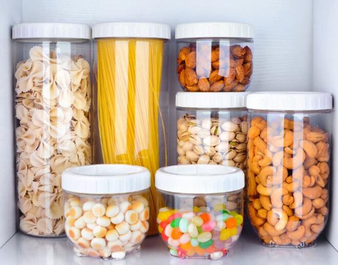 Clear Food Storage Container Screw Top Cereal Dispenser Containers For Grains Dry Food Snacks Nuts Coffee