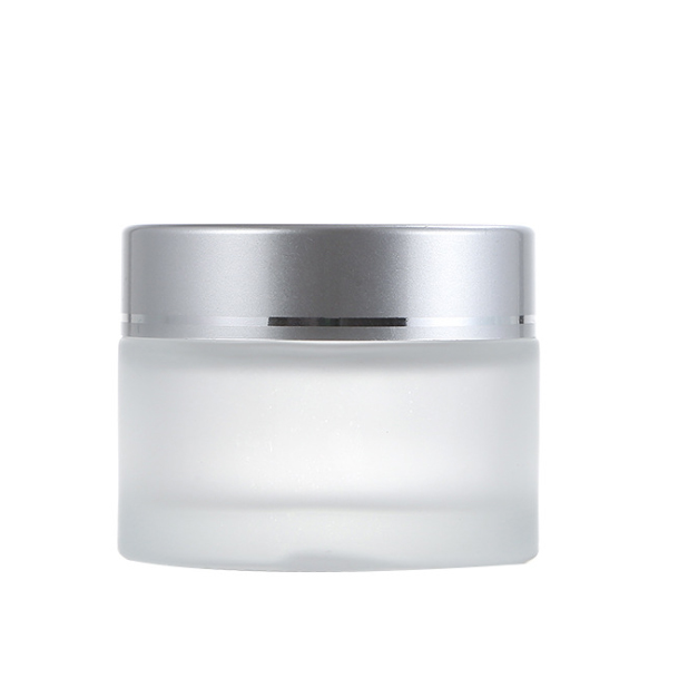 Clear Frosted 50g Straight Side Glass Jar Cosmetic Jar for Face Cream