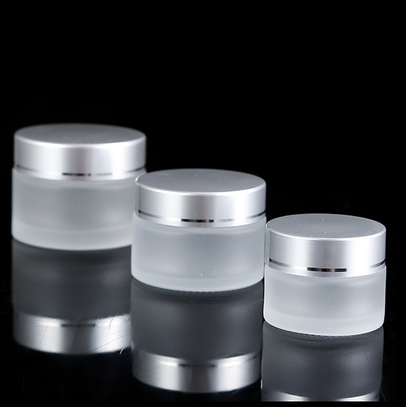 Clear Frosted 50g Straight Side Glass Jar Cosmetic Jar for Face Cream