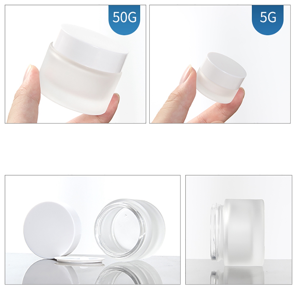 Clear Frosted 5g 10g 20g 30g 50g Hot Sale Jar with White Cap