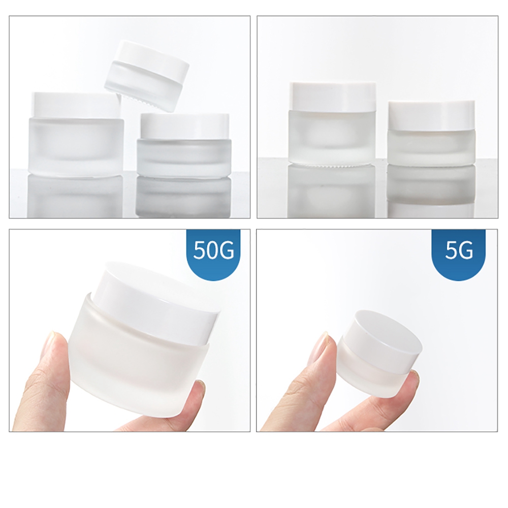 Clear Frosted 5g 10g 20g 30g 50g Hot Sale Jar with White Cap