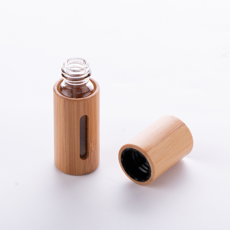 Clear Frosted Glass Rose Gold Empty Essential Oil Roller Bottle With Gemstone Rollerball