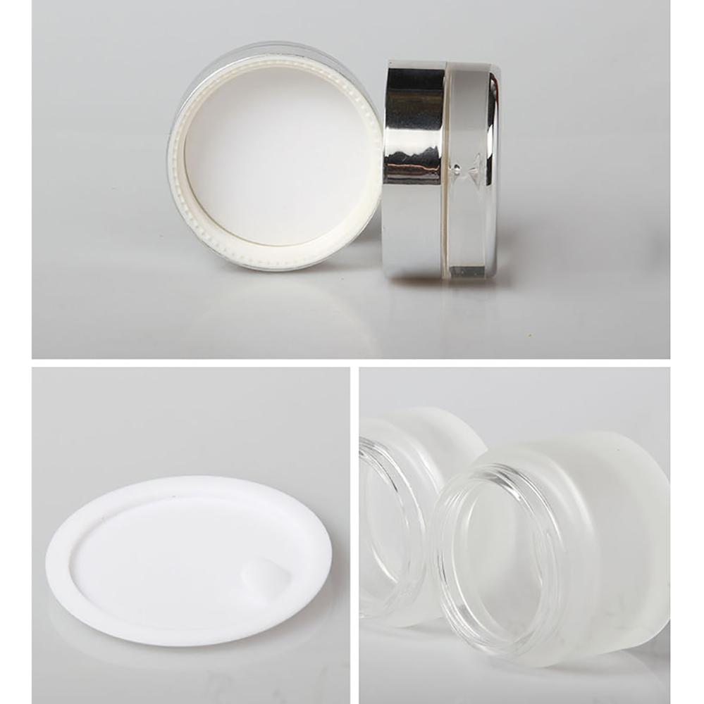 Clear Frosted with Silver Cap,30g 50g Cream Jar,20ml 30ml 40ml 60ml 80ml 100ml 120ml Glass Bottle