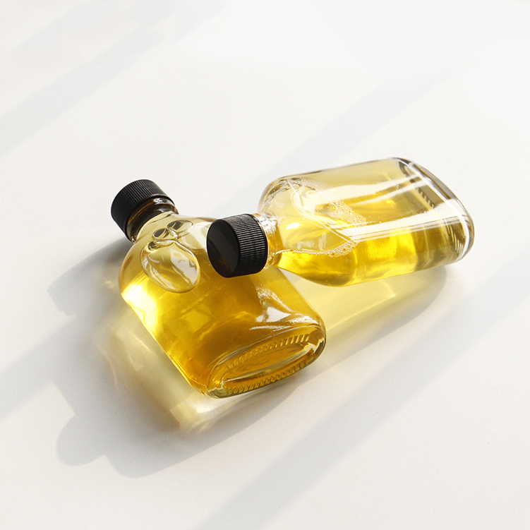 Clear Glass 100ML Long Neck Hip Flask For Bitter Beer Coffee Packaging